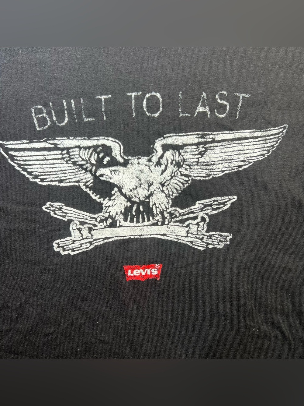 Levi's Black Short-Sleeve Eagle Graphic Tee with Red Logo